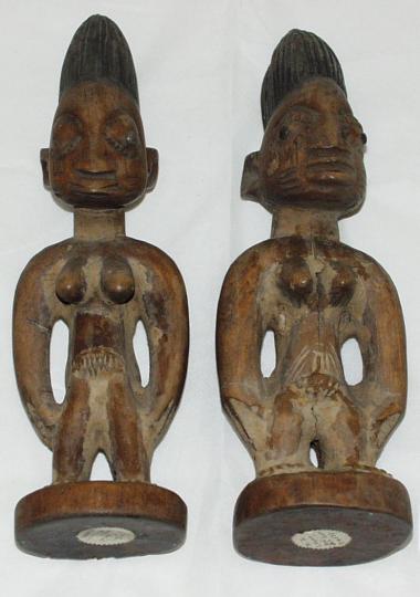 Pair of ibeji figures, made in Nigeria, date unknown