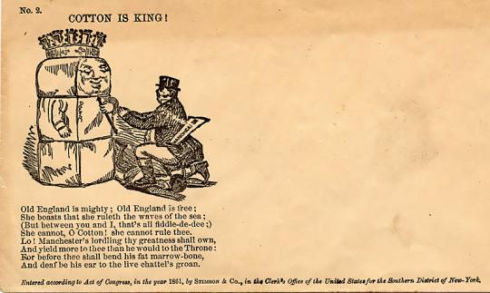 Union patriotic envelope (detail), published by Stimpson & Company, New York, 1861