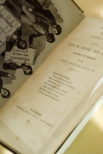 Narrative of the Life of Henry 'Box' Brown (detail), 1851