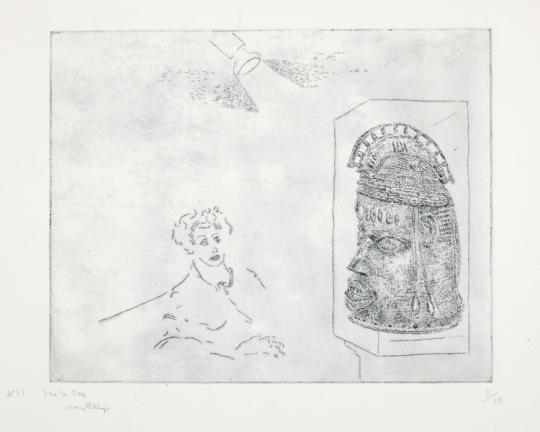 History of the Benin bronzes, Plate 12: Face to Face, by Tony Phillips, 1984