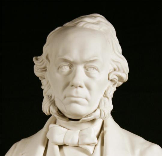 Bust of Richard Cobden (detail), made by Wedgwood, 1860s